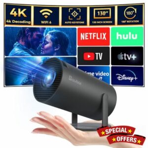 aubor Mini Projector with Android TV 11.0