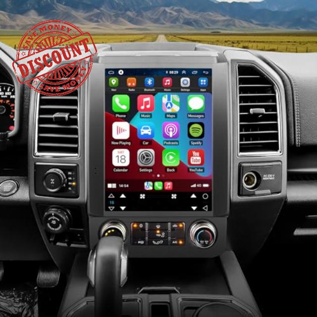 Android 13 Car Radio fit for Ford F150 2015-2020 Truck Stereo Upgrade Head Unit Replacement 12.1 inch IPS Touch Screen 2GB+32GB Quad-core CPU Build in Wireless Carplay and Wired Android Auto Bluetooth