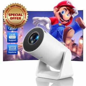 [270°Adjustable Stand] Mini projector with WiFi and Bluetooth