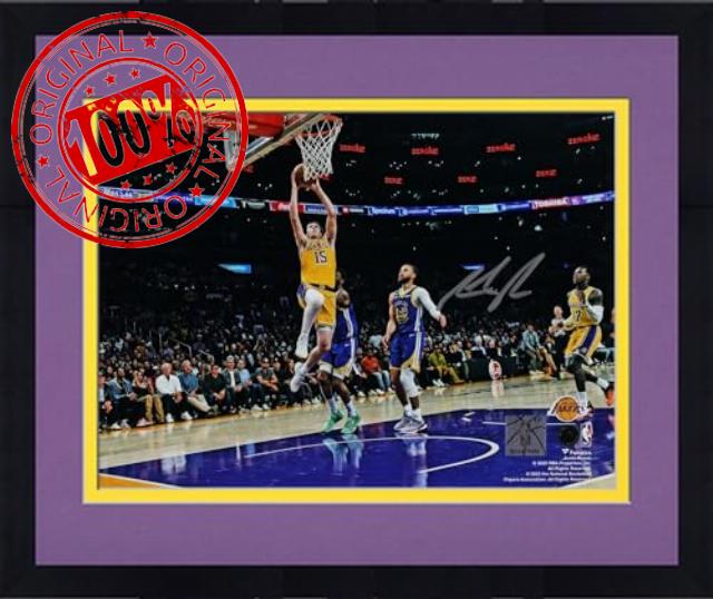 Framed Austin Reaves Los Angeles Lakers Autographed 8" x 10" Dunk Vs. Golden State Warriors Photograph - Autographed NBA Photos