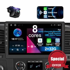 Car Stereo Chevy Chevrolet Silverado Tahoe Equinox GMC Sierra Yukon 8 Core Android 12 with Wireless CarPlay Android Auto