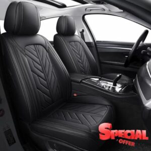 Tomatoman Front Seat Covers Compatible with Hyundai Tucson Nissan Altima Sentra Maxima Rogue Versa Honda Insight Accord Hrv Odyssey CRV Car Cusions(2PCS Front/Black)