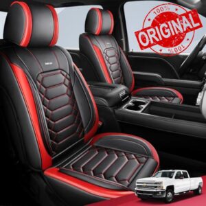 FREESOO Chevy Silverado Leather Full Set Seat Covers