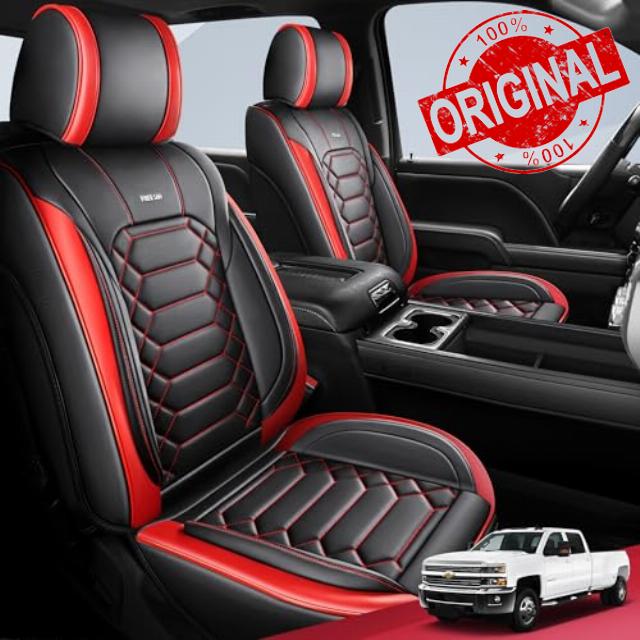 FREESOO Chevy Silverado Leather Full Set Seat Covers