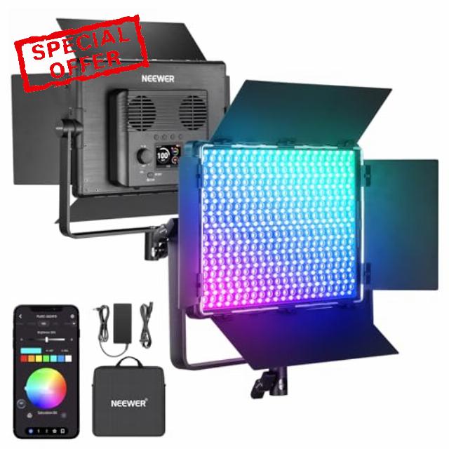 NEEWER PL60C RGB LED Panel Video Light APP/2.4G/DMX Control