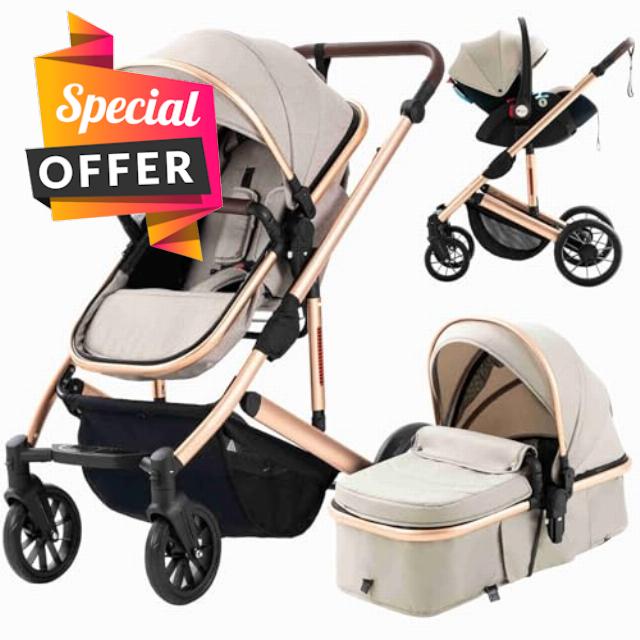Baby Stroller Combo Girl Boy Bassinet Stroller Infant Newborn Stroller Set 5 in 1 Quick Fold Toddler Stroller with Base