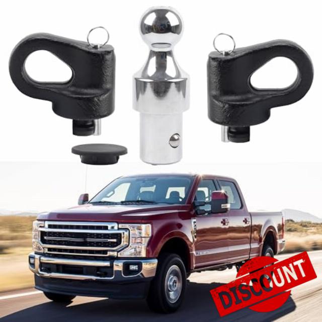 Dasbecan 60692 Gooseneck Ball Safety Chain Kit Gooseneck Hitch Kit 30K 2-5/16-Inch Compatible with F250 F350 F450 Super Duty GMC Sierra 2500 3500 HD Chevrolet Silverado 2500 3500 HD Nissan Titan XD