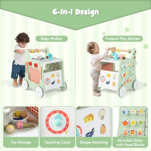 Wooden Learning Walkers with Wheels
