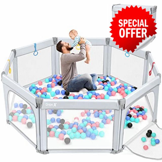 Dripex Foldable Baby Playpen
