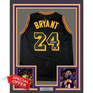 Framed Facsimile Autographed Kobe Bryant 33x42#24 Black Mamba Los Angeles LA Reprint Laser Auto Basketball Jersey
