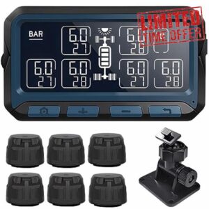B-Qtech Tire Pressure Monitoring System Solar TPMS for RV Trailer