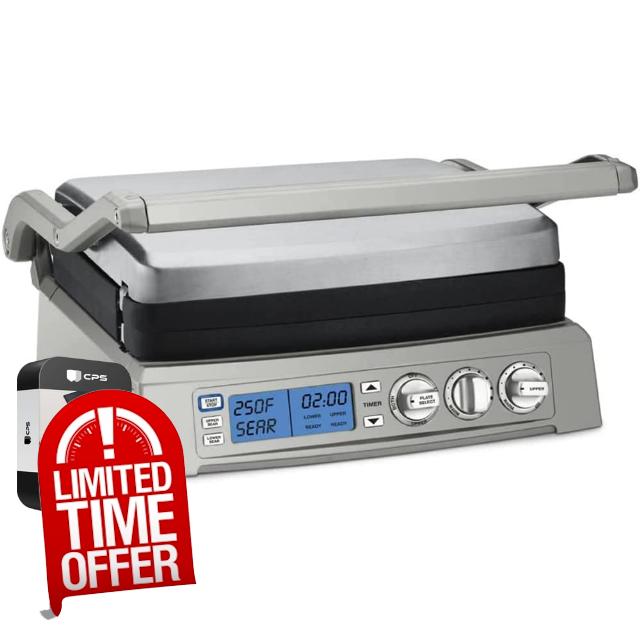 Cuisinart GR-300WSP1 Elite Griddler/Grill Stainless Steel Bundle with 2 YR CPS Enhanced Protection Pack