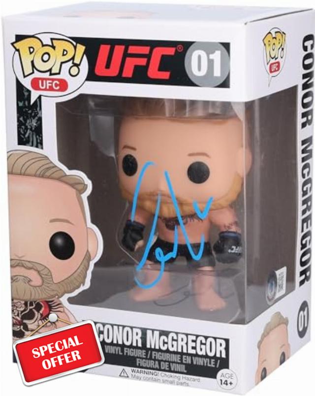 Conor McGregor UFC Autographed #01 Funko Pop! Figurine - Signed in Blue Ink - BAS - Autographed UFC Miscellaneous Products