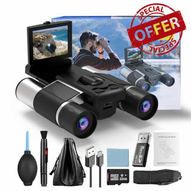 Digital Binoculars with 40MP Camera | 10x Optical Zoom | 8X Digital Zoom | 2.5K Videos | HD Quality | Ideal for Concerts