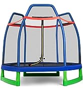 COSTWAY Web Swing Chair, Kids Tree Net Swings with Length Adjustable Ropes, Round Hanging Seat Ne...