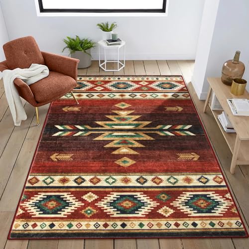 Large Farmhouse Tribal Rug Carpet Indoor Southwestern Rug for Dining Room Office