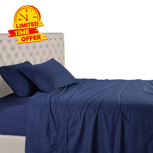 Wamsutta Dream Zone Heavy Quality Very Smooth King Size 6-Piece Sheet Set 1000-Thread-Count PimaCott Bed Sheets fits up to 14-16" Deep Pocket (Stripe