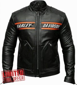 TJVZ Mens Black Leather Jacket 100% Genuine Cowhide Leather Biker Jacket for Men