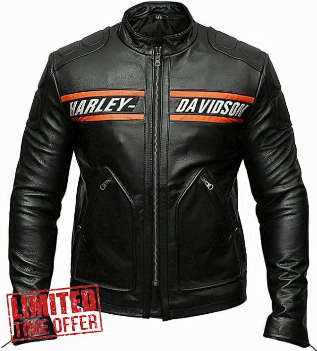 TJVZ Mens Black Leather Jacket 100% Genuine Cowhide Leather Biker Jacket for Men