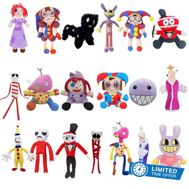 Ryoizen 19 PCS The Digital Circus Plush-2023 New Jax Pomni Plush Toy for TV Fans Gift The Amazing Digital Circus Plush-Clown Pomni and Jax Cartoon Anime Digital Circus toys for Boys Girls