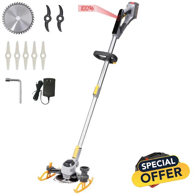 Korunria Cordless Weed Wacker & Edger & Lawn Mower with 2.5Ah Battery