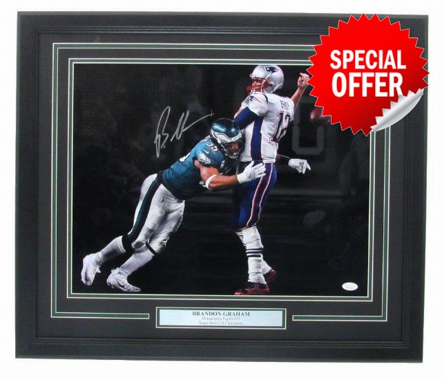 Brandon Graham Eagles SB LII Signed 16x20 Spotlight Photo Framed JSA 141104 - Autographed NFL Photos