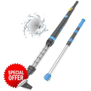 Efurden Rechargeable Pool Vacuum with Round Brush Design to Clean The Water Line