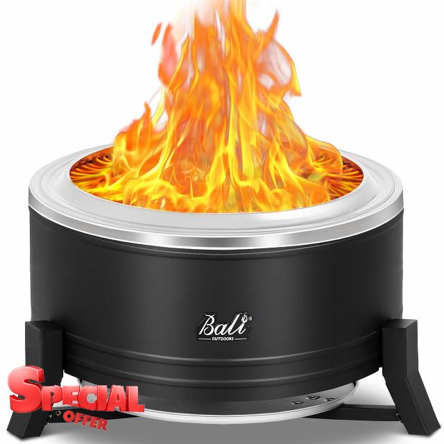 BALI OUTDOORS Smokeless Fire Pit Wood Burning Pellet Firepits with Ash Pan
