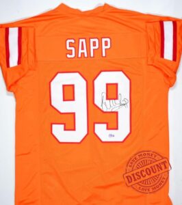 Warren Sapp Autographed Orange Pro Style Jersey - Beckett W Hologram Black