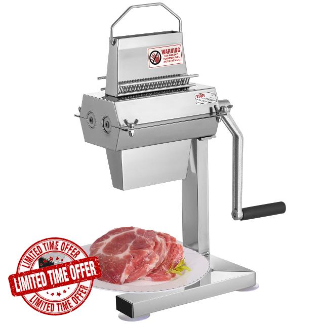 TECSPACE 5 in/12.5 cm Cutting Width Manual Steak Tenderizer with Stainless Steel Blades and C-Clamp Combs