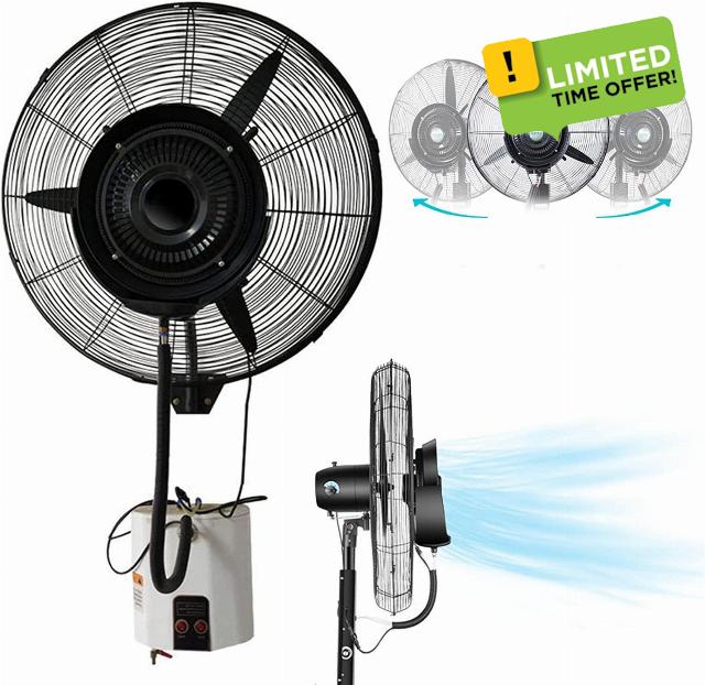 CHONGHAN Wall Mounted Misting Fan with 3 Speeds