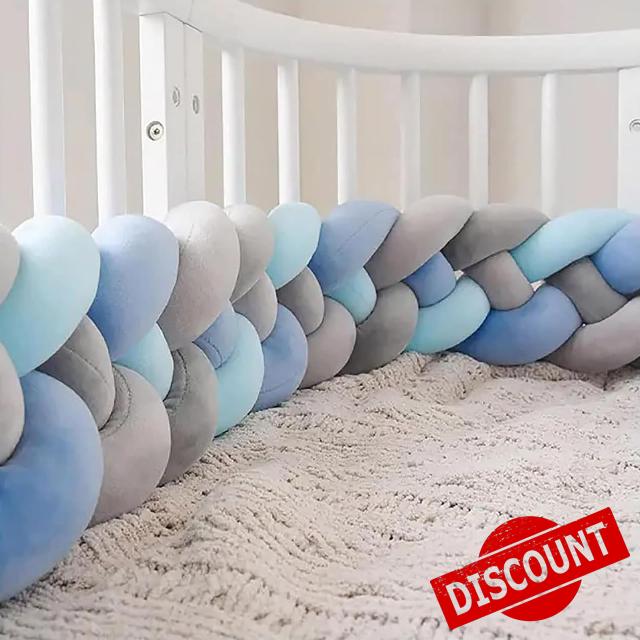 LOVEXIN 4 Shares Braided Cot Bumper Cushion Soft Knot Pillow Cot