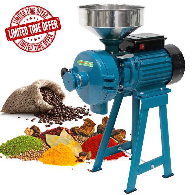 ABORON 3000W Wet & Dry Electric Grain Mill Grinder - Rice Wheat Corn Grinder Machine | Flour Mill | Molino de Maiz Electrico (K16DDMFJ-LV)