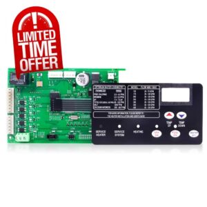 loosoo 42002-0007S Pool Heater Control Board with 42002-0029Z Switch Membrane Pad Compatible with Pentair Mastertemp Sta-Rite Max-E-Therm NA and LP Series Pool/Spa Heater Electrical Systems