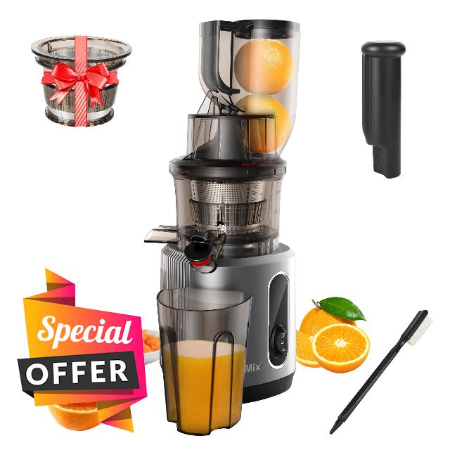 Masticating Juicer Machines-Cold Pressed Juicer Machine with High Yield and Quiet Motor Function-Carrot Juicer Machine & Lemon Juicer with Wide Chute -Suitable Juicer Machines Vegetable and Fruit