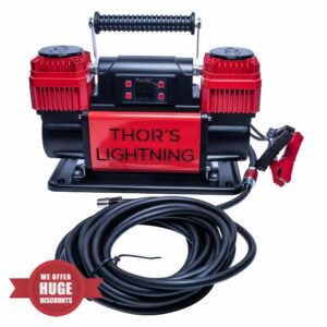 Portable Automatic Air Compressor 12V Battery Powered Lightning Bolt TotalControl True Dual Air Compressor