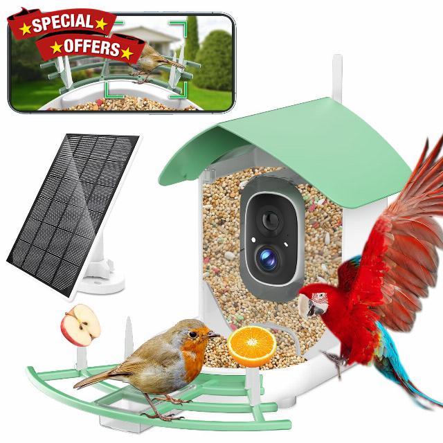 DEBARK® Smart Wild Bird Feeder with Camera Solar Powered