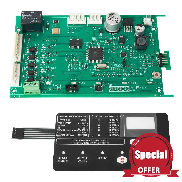 42002-0007s Control Circuit Board with Switch Pad 472610Z Compatible with Mastertemp Sta-Rite Max-E-Therm NA & LP Series Pool/Spa Heater Replace# 461105