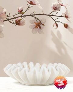 STRONA 10" Marble Ruffle Bowl - Fluted Bowl