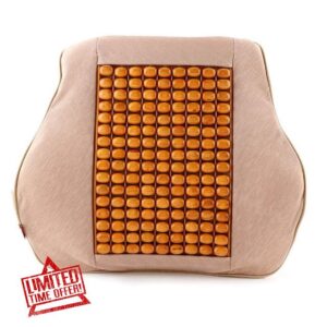 ZZBJ Car Seat Support Cushion Wood Beads Waist Back Massage Pad for Auto Office Home (Color : D)
