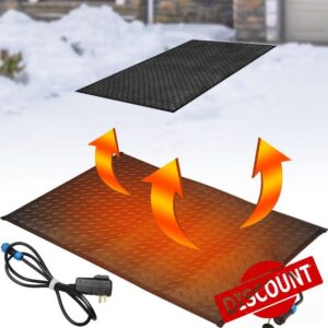 Baquler Snow Melting Mats Walkways Heated Outdoor Mats Sidewalk No Slip Heating Mat Melts up to 2 Inches of Snow Per Hour Snow and Ice Melt Products for Winter Snow Removal