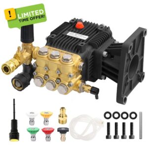 MUTURQ 1" Shaft Horizontal Triplex Pressure Washer Pump