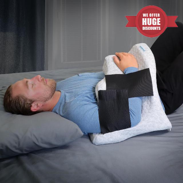 Shoulder Sleeper Pillow (Right) - Orthopedic Support for Post-op Shoulder Surgery - Surgeon Recommended - Sleep Comfortably on Back & Side - Eco Foam Composite - Ideal for Recovery & Pain Management