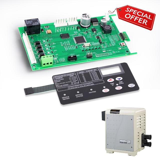 VORGENS 42002-0007S Control Board with Switch Membrane Pad Compatible with Pentair Mastertemp & Max-E-Therm NA and LP Series Pool/Spa Heater Electrical Systems