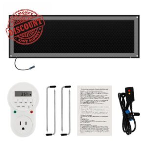 automoris 60" x 20" Rubber Snow Melting Walkway Mat with Reflective Strip and Power Cord