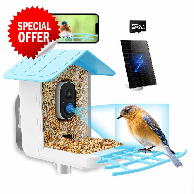 Euphoricca Bird Feeder with Camera Wireless Outdoor