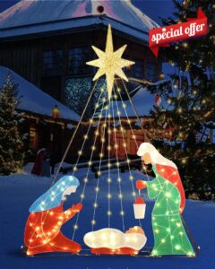 6FT Nativity Sets for Christmas Outdoor- Holy Family Yard Decoration