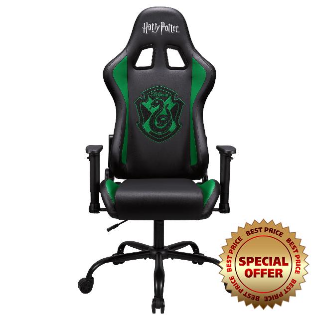SUBSONIC Harry Potter - Official Ergonomic Gamer Chair Adjustable Back and Armrests -Slytherin - for dolescent and Adult Gaming Chair Size L