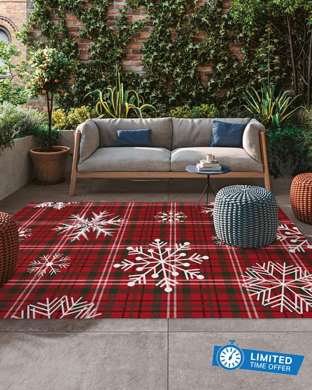 Christmas Outdoor Rug Plastic Straw Rug Patio Rugs Water Absorbent