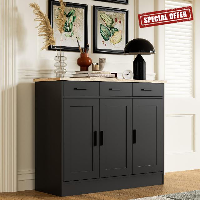 Anystyle Black Buffet Cabinet